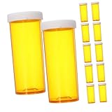 FRCOLOR 25pcs Medication Organizer Empty Medicine Bottles Pill Dispenser for Home Camping and Travel