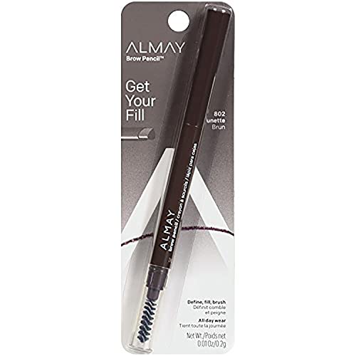Almay Eyebrow Pencil with Spoolie Brush, Easy to Achieve Brows, Hypoallergenic, 802 Brunette - Thumbnail 5