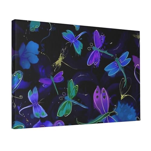 Poster libellule peinture murale sans cadre 30x45cm pour salon et bureau