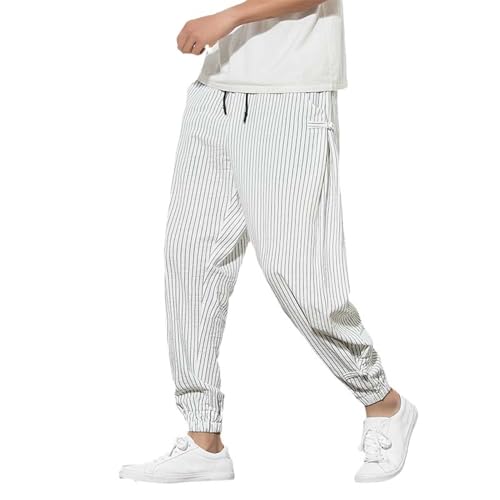 Sarouel hommes en coton lin de qualité supérieure pantalon d'été décontracté lâche