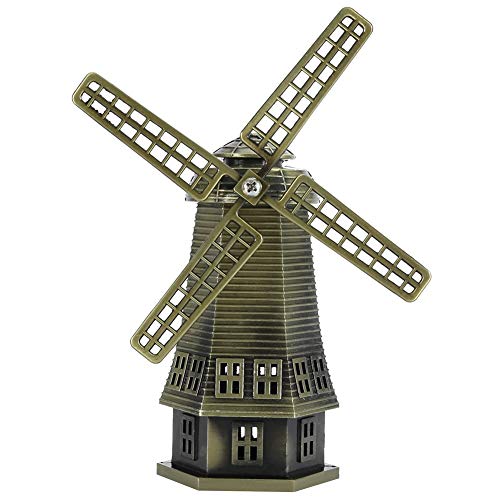 KSTE Building Model - Dutch Windmill Metal Building Model, Famous Building Model, Metal Sculpture Statue for Personalized Gifts Bedroom Tabletop Home Décor Souvenir