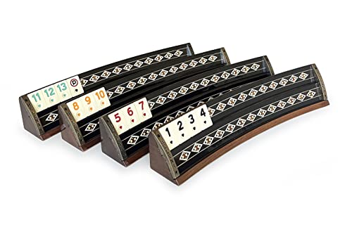 Juego Rummi artesanal con tablero de madera natural miniatura 5