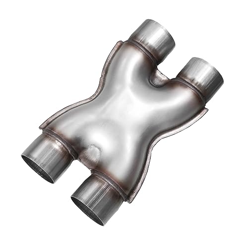 Exhaust X Pipe 3 Inch Universal 3 Dual Inlet/Outlet Exhaust Pipe Adapter Connector 12 Long for Smoother Exhaust Dual 3 Inch Crossover X-pipe Exhaust Tip