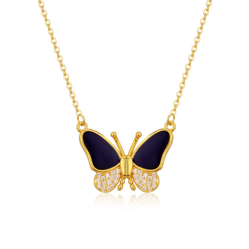 Collier Papillon En Or émaillé Cloisonné – Modèle 4808 – Occasion – Bijou Vintage
