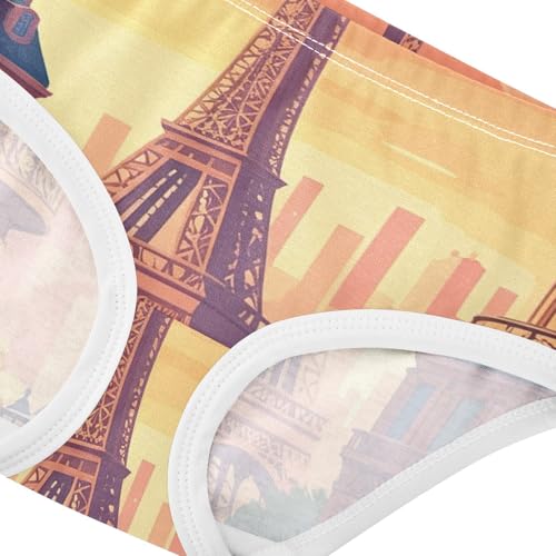 Eiffel Tower Paris City Sunset Little Girl Panties Girls Underwear Toddlers Cotton Animal Undies Kids Briefs 2t4