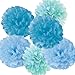 ペーパーポンポン・ペーパーフラワーセットL35cm6個入りブルーグラデーション
