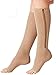 2 Pairs Compression Socks Toe Open Leg Support Stocking Knee High Socks with Zipper (Nude, XXL)