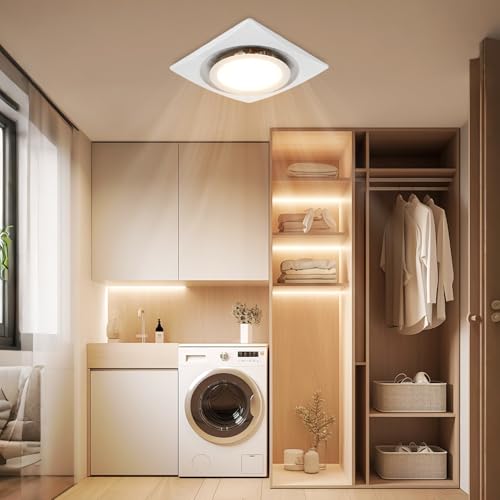 Fuairmee 12 Inch Bathroom Exhaust Fan with Light, 110CFM Vent Fan with Light 3000K, 17W Round Quiet Bathroom Fan with Lever Wire Connectors&Duct by Fuairmee - Used condition - Image 7