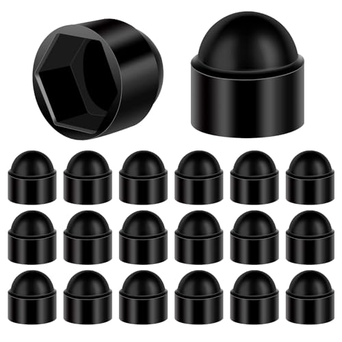 M10 Black Nut and Bolt Covers – 20 Pcs Hex Screw Caps – Plastic Dome Bolt Covers for Hexagon Nuts & Screws – Protective Waterproof Caps for M10 Bolts – Dustproof Nut Covers for Outdoor & Indoor Use