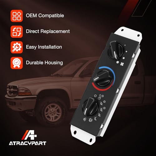 HVAC A/C Climate Control Module Heater Air Conditioning Panel with Blower Motor Switch Compatible with Jeep Wrangler TJ 1999-2004, Replace# 55037473AB, BL101, HS-373