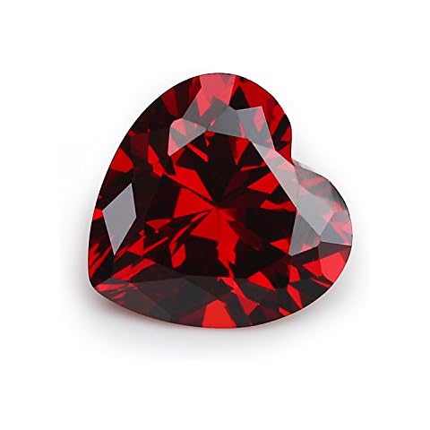 50PCS Size 3x3~15x15mm AAAAA Garnet Heart Shape Europe Machine Cut Loose Cubic Zirconia CZ Stone for Jewelry DIY, 6x6mm 50pcs, Garnet, cubic zirconia Cover
