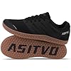 ASITVO Wide Men's Barefoot Zero Drop Sole Minimalist Width Toe Box Walking Shoes Sneakers Size 10.5 TPU No-Sew Upper Cross-Trainer Roat Running Shoes Black Oxford 44