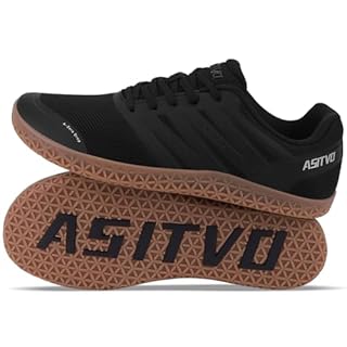 ASITVO Wide Men's Barefoot Zero Drop Sole Minimalist Width Toe Box Walking Shoes Sneakers Size 10.5 TPU No-Sew Upper Cross-Trainer Roat Running Shoes Black Oxford 44