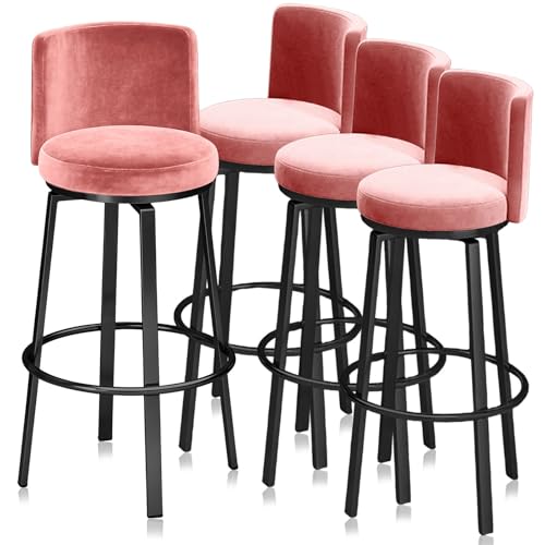 �x���x�b�g�o�[�X�c�[�� 4�Z�b�g ���_����]�X�c�[�� �J�E���^�[�n�C�g�`�F�A �w������t�� �ƒ�p�L�b�`�� ���^���t���[�� ���H�`�F�A�p(Pink 75cm,Black Leg)