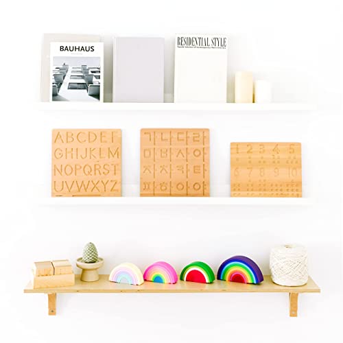 Blue Ginkgo Wooden Alphabet Tracing Board - Double-Sided Montessori Letter Tracing Board - Preschool And Toddler Learning Toys - Uppercase And Lowercase Wooden Alphabet - 11.4 X 11.4 Inches #TOP6