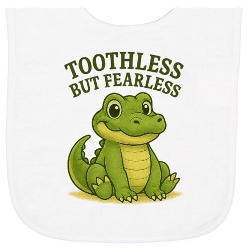 inktastic Toothless But Fearless Cute Alligator Kid's Baby Terry Cloth Bib