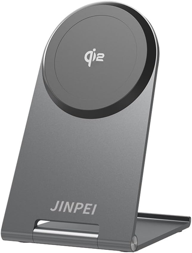 25W Magnetic Wireless Charger Stand, Qi2-Certified for iPhone 17/17/17 Pro/17 Pro Max/15/14/13, Galaxy S23 S22 S21(No AC Adapter) JWC-010B