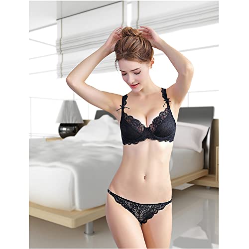 Parure sexy haut de gamme en dentelle fine transparente purple - 6