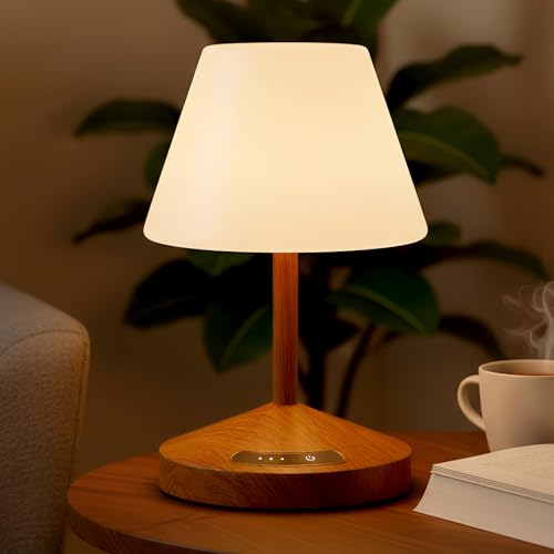 OUTON Lámpara LED recargable para ducha y mesa, impermeable, salida USB, atenuación continua, 3 colores, indicador de alimentación, función de memoria, luz que funciona con pilas para el hogar, baño