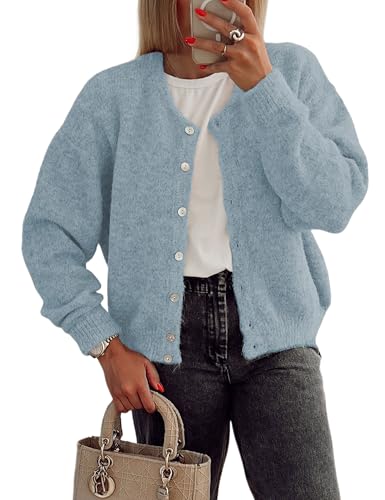 Ynhonra Women's Long Sleeve Front Button Y2k Cardigan