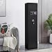 DMFDCHAN 5 Gun Safe for Home Rifles and Pistols, Quick Access Electronic Keypad Rifle, Features 3 Pistol Pockets, Built-in Cabinet, LED Light, External Battery Box and Alarm System