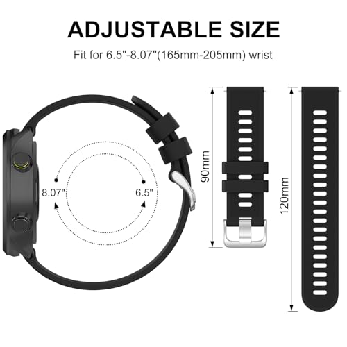 Image of Tobfit Straps Compatible with Garmin Vivoactive 5 /3,Venu Sq /Venu Watch Band for Women Men, 20mm Soft Silicone Sport Strap for Garmin Vivoactive 3 /5, Vivomove HR, Forerunner 245 /645 Music