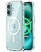 Phone Case günstig Kaufen-ORNARTO für iPhone 16 Hülle kompatibel mit MagSafe, [Verstärkter Magnetkraft], [Anti-Vergilbung] Handyhülle iPhone 16 Case, stoßfeste iPhone 16 Schutzhülle mit [DoppelAirBags] - Durchsichtig
