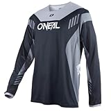 O'NEAL | Mountainbike-Trikot | MTB Mountainbike DH Downhill FR Freeride | Atmungsaktives Material, maximale Bewegungsfreiheit | Element FR Jersey Hybrid V.22 | Erwachsene | Schwarz Grau | Größe XL