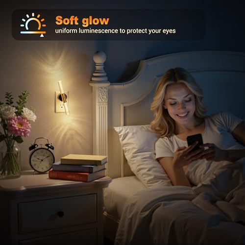 Image of JandCase Night Light Rotating, 2 Pack Night Lights Plug into Wall, 3000K Acrylic Bubble Soft Light with Auto Light Sensor, 0-100LM Adjustable Brightness for Bedroom Bathroom Hallway