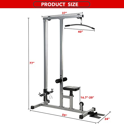 Lat Pulldown Machine Low Row Cable Pull Down Machine With Removable Steel Flip-Up Foot Rest #TOP1