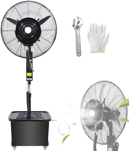 Industrial Outdoor Misting Fan, Powerful 3-Speed Patio Cooling System, 43L Water Bucket, 26in/30in Options, Ideal for Commercial & Residential Use