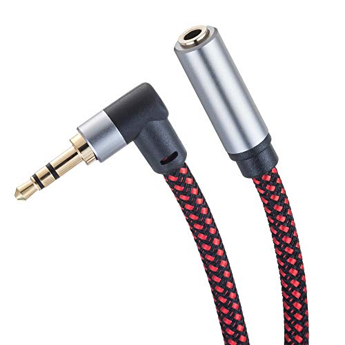 Cable de extensión de audio 25m con jack de 3.5mm en ángulo recto macho a hembra 3