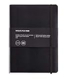 Miquelrius Flexible Handmade Leather Journal, 300 Lined Sheets/600 Pages, Black (6 x 8)
