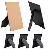 5 Stück Ersatz-Rückwand für Bilderrahmen 5 x 7 Zoll, Schwarz, mit Aufsteller und Scharnieraufhängung, Fotorahmen Rückwand Ersatz für DIY Fotoalben, Kunstbilder, Ideal für Tisch- oder Wanddisplay