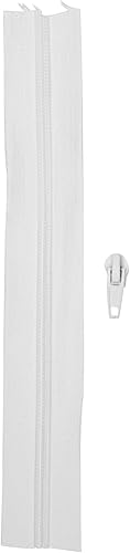 Miniatura 5 de Juvale Kit de costura con cremallera, 5 bobinas de nailon blanco, 50 yardas y 50 deslizadores de metal, cremalleras a granel para suministros de