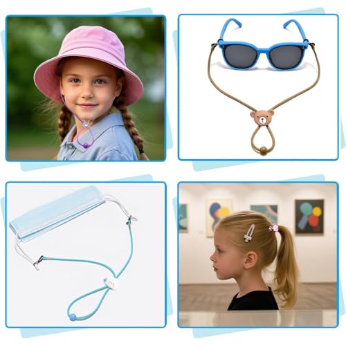 COYUN 4er Pack Brillenbänder für Kinder, Brillenband Kinder, Brillenband Sport Kinders Silikon Brillenbänder, Einstellbar Rutschfester Silikon Sonnenbrillen Band Brillen Kordel Halter(4 Farben)