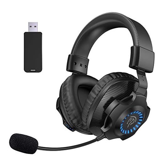 7.1 Auriculares Gaming Inalámbricos PS5 PS4, [Regalos] EasySMX 2.4G Cascos Gaming Inalámbrico 7.1 Sonido Estéreo con RGB Luz, Micrófono, Control de Volumen Para PC, MAC, PS5 y PS4, Headset Wireless