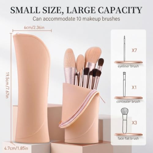 Image of MAYCREATE Silicone Makeup Brush Holder Standable Travel Organizer