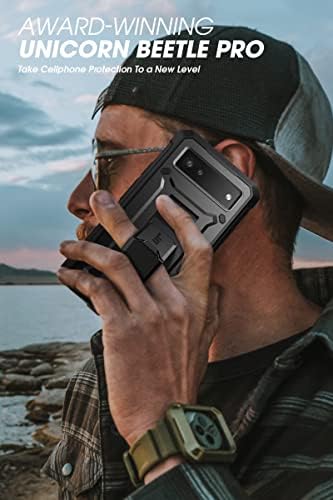 SUPCASE Unicorn Beetle Pro Case for Google Pixel 6a 5G (2022 Release), [Extra Front Frame] Full-Body Dual Layer Rugged Belt-Clip & Kickstand Case with Built-in Screen Protector (Black)