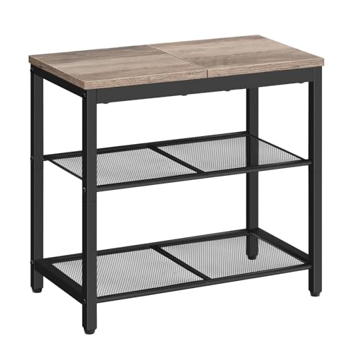 HOOBRO 3-Tier Shoe Bench with Mesh Shelves