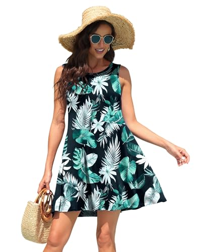 Image of WEACZZY Women Summer Casual Swing T Shirt Dresses Beach Cover up Loose Dress