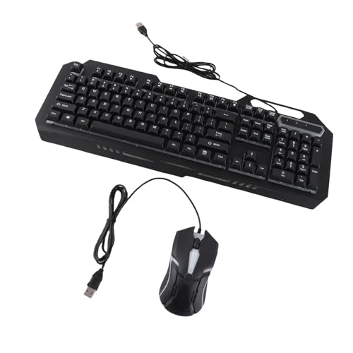 Kit de teclado y ratón retroiluminado con cable USB de 1200DPI ergonómico 5