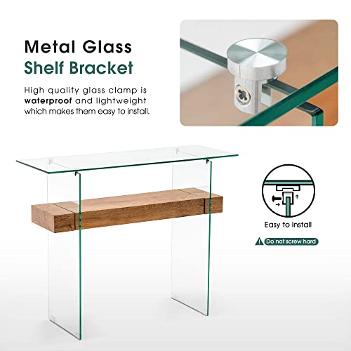 Ivinta Narrow Glass Console Table With Storage Modern Sofa Table Entryway Table Glass Writing Desk Small Computer Desk Tv Table Buffet Table Modern Accent Table For Small Space #TOP3