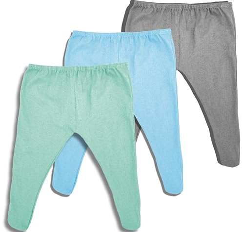 Kit 10 Calças Mijão Pézinho Fechado Bebê Algodão Cores Sortidas (BR, Alfa, Único, M (3 a 6 meses), M