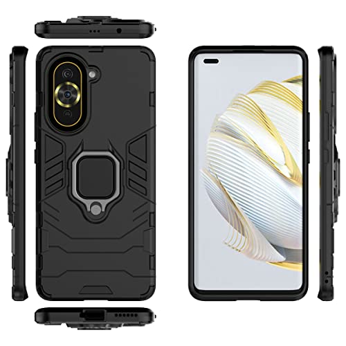Kukoufey Case for Huawei Nova 10 Pro Case Cover,Magnetic Car Mount Bracket Shell Case for Huawei Nova 10 Pro GLA-AL00 Case Black