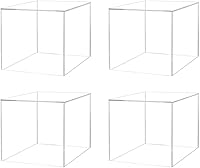 Vista 34 de Paquete de 6 cajas de exhibición de acrílico de 7 pulgadas con un lado abierto, blanco, versátil, cuadrado, de plástico, para almacenamiento