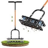 YIYOUPENG Manual Lawn Aerator Tool, Grass & Yard Aerator, Lightweight 7.7 lb with 21 × 3.5' Steel Spikes, Ergonomic Automatic Reset Design, Deep Soil Aeration for Healthier Lawns