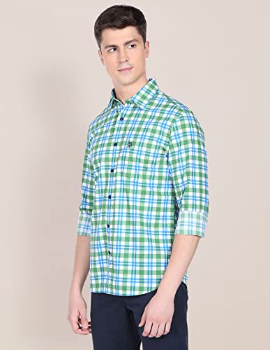Image of U.S. POLO ASSN. Checked Regular Fit Shirt for Men - 100% Cotton, Breathable & Comfortable, Full Sleeves Casual Shirt for Men