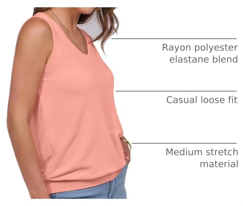 Image of ANRABESS Women Tank Tops Summer V Neck Sleeveless Casual Loose Fit Cute Cami Basic T Shirts Solid Tees 2026 Trendy Outfits