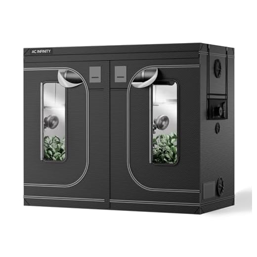 Zelsius Growzelt "MyHomeGrow" Grow tent | Indoor Growbox | verschiedene Farben | Growroom Growschrank Darkroom Pflanzenzelt Gewächshaus Zuchtzelt (240 x 120 x 200 cm, Grau) 16 AC Infinity CLOUDLAB 894, Advance Grow Zelt 240 × 120 × 200 cm, 25 mm Stahlstangen, 2000D Mylar, laborgetestet höchste Reflexion, größtes Sichtfenster, Montageplatte für Controller, Indoor Growing
